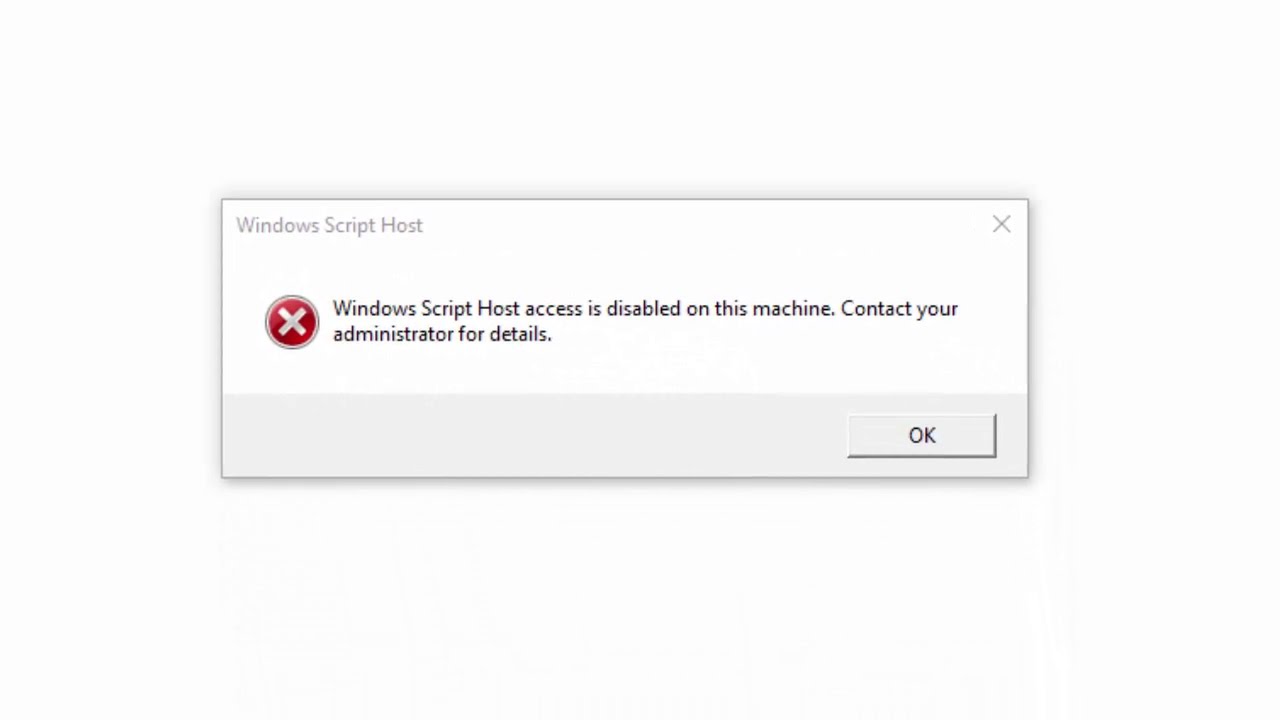 How to enable windows script host access is disabled on this machine